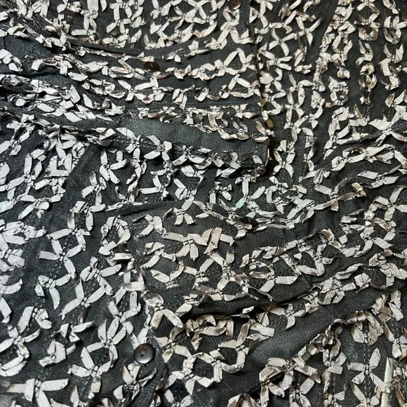 D Studio Womens Size 8 Black Mesh Ribbon Top Avant Garde Shabby Chic Goth Y2K - Picture 11 of 11